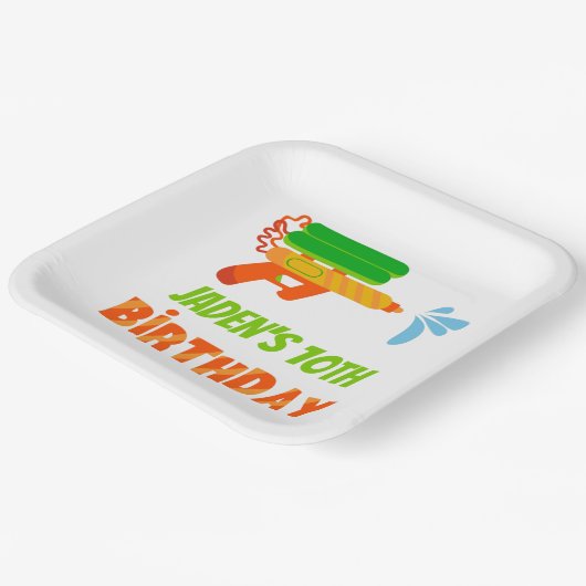 Pistool Kind zomerdag Papieren Bordje (Gebogen)