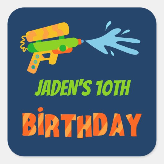 Pistool Kind zomerdag Vierkante Sticker (Voorkant)