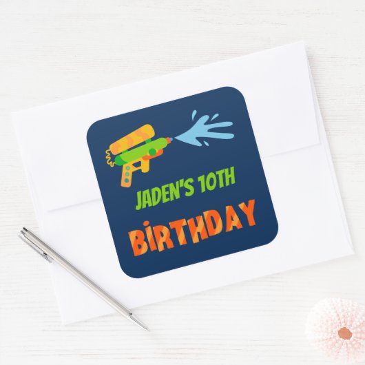 Pistool Kind zomerdag Vierkante Sticker (Envelop)