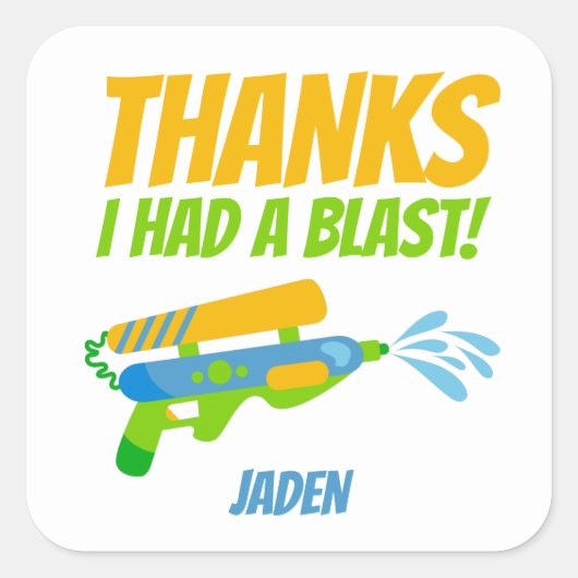 Pistool Kind zomerdag Vierkante Sticker (Voorkant)