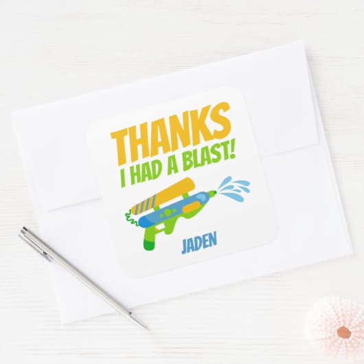 Pistool Kind zomerdag Vierkante Sticker (Envelop)