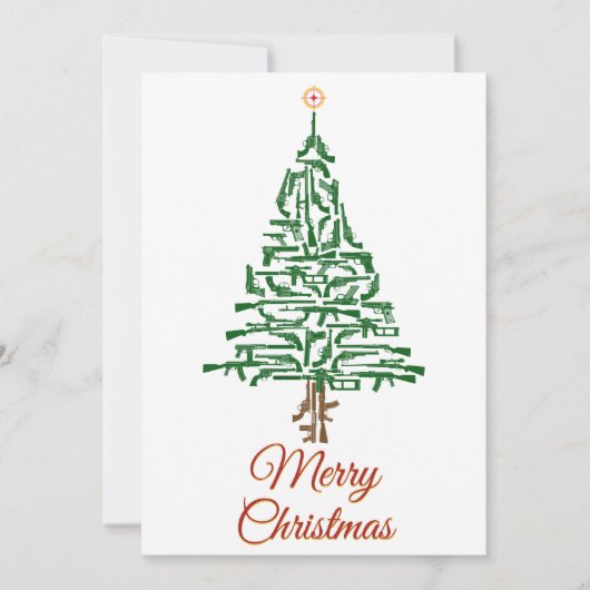 Pistool Lover kerstboom Feestdagenkaart (Voorkant)