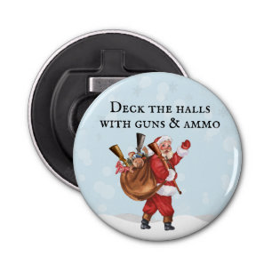 Pistool Lover Santa Deck the halls Shooting Button Flesopener