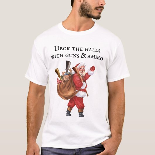 Pistool Lover Santa Deck the halls Shooting T-shirt (Voorkant)