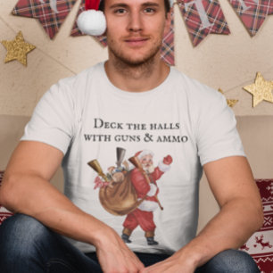 Pistool Lover Santa Deck the halls Shooting T-shirt