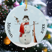 Pistool Lover Shooter Snowman Keramisch Ornament