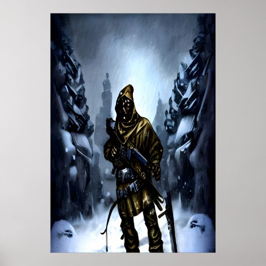 Pistool machine Paladin | AI Art Poster (Voorkant)