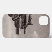 Pistool Masculine, zwart-wit, soldeersubmachine Case-Mate iPhone Case (Achterkant (horizontaal))