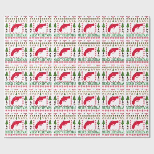 PISTOOL MERRY CHRISTMAS . CADEAUPAPIER (Vlak)