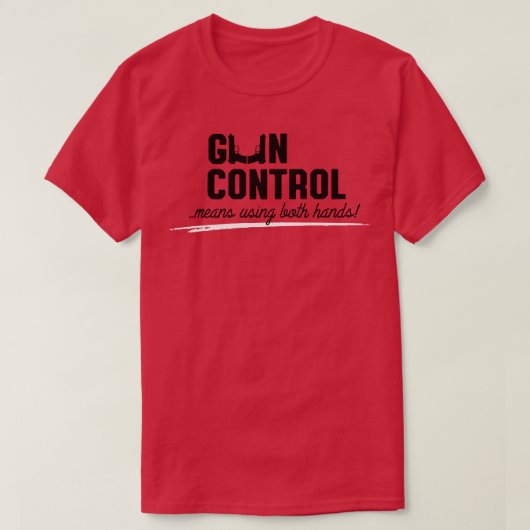 Pistool: met beide handen t-shirt (Design voorkant)