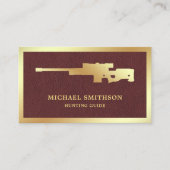 Pistool met bruin leder Gold Sniper Rifle Visitekaartje (Voorkant)