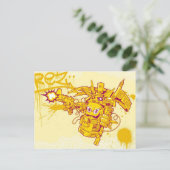 Pistool met graffit briefkaart (Staand voorkant)