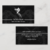 Pistool minimalistisch modern zwart Tattoo Visitekaartje (Voorkant / Achterkant)