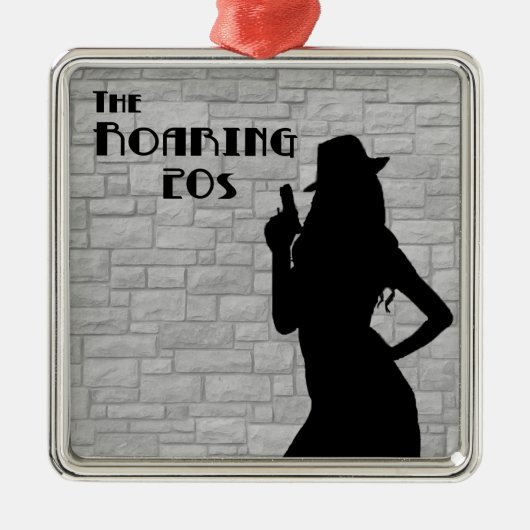 Pistool Moll Silhouette Metalen Ornament (Voorkant)