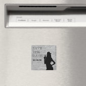 Pistool Moll Silhouette Save-the-Date Magneet (Insitu (Vaatwasser))