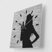 Pistool Moll Silhouette Vierkante Klok (Hoek)