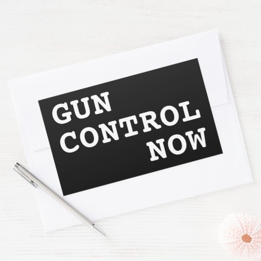 Pistool nu, aangepaste achtergrondkleur rechthoekige sticker (Envelop)