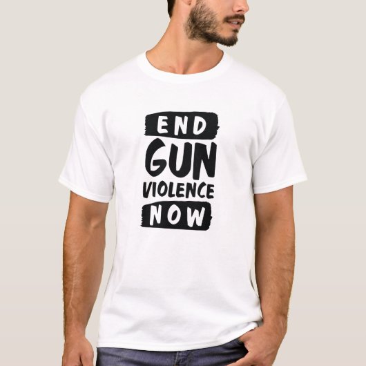 Pistool nu beëindigen t-shirt (Voorkant)