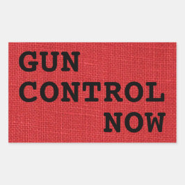 Pistool nu op Red Linen Photo Rechthoekige Sticker