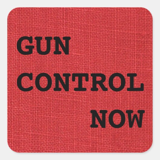 Pistool nu op Red Linen Photo Vierkante Sticker (Voorkant)