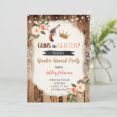 Pistool of Glitter geslacht onthullen kaartuitnodi Kaart (Staand voorkant)