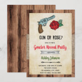 Pistool- of roos-gender onthullen uitnodiging (Voorkant / Achterkant)