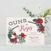 Pistool of Roos gender onthullen uitnodiging (Staand voorkant)