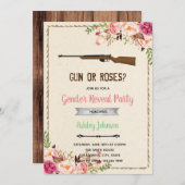 Pistool- of roos-gender onthulling Uitnodiging (Voorkant / Achterkant)