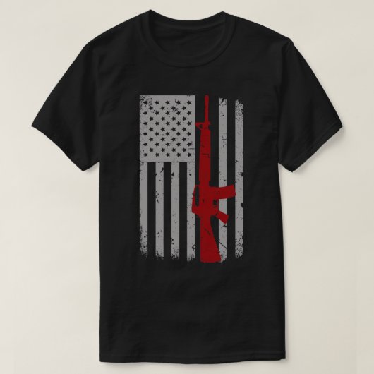 Pistool overvalt Amerikaanse vlaggepride Gifts Man T-shirt (Design voorkant)