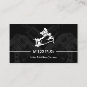 Pistool Pen Minimalistische Moderne Zwarte Tatoeag Visitekaartje