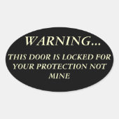 Pistool rechten ovale sticker (Voorkant)