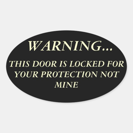 Pistool rechten ovale sticker (Voorkant)