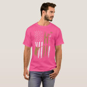 Pistool Rifle Hunt Duck Amerikaanse vlag T-shirt (Voorkant volledig)