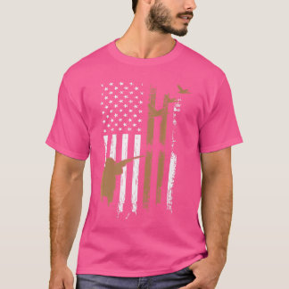 Pistool Rifle Hunt Duck Amerikaanse vlag T-shirt