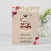 Pistool roos doucheuitnodiging kaart (Staand voorkant)