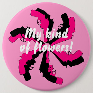 Pistool roze zwart Feminine Ronde Button 6,0 Cm