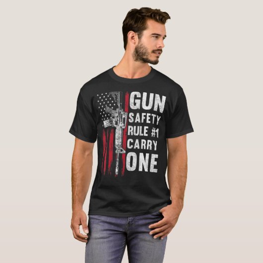 Pistool Safety Rule 1 Pro 2e wijziging AR 15 Ameri T-shirt (Voorkant volledig)