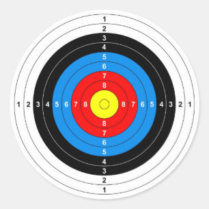 pistool schietend bereik stift oogdoelsymbool ronde sticker