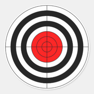 pistool schietend bereik stift oogdoelsymbool ronde sticker