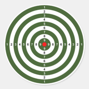 pistool schietend bereik stift oogdoelsymbool ronde sticker