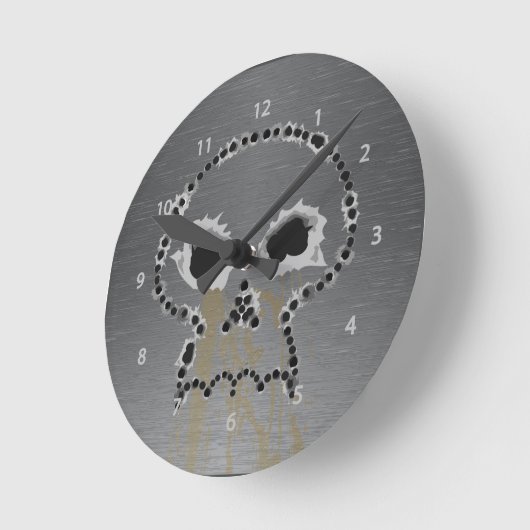 Pistool schokholte schedel ronde klok (Hoek)