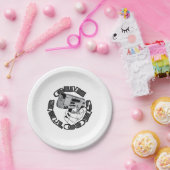 Pistool shooter illustratie papieren bordje (Feest)