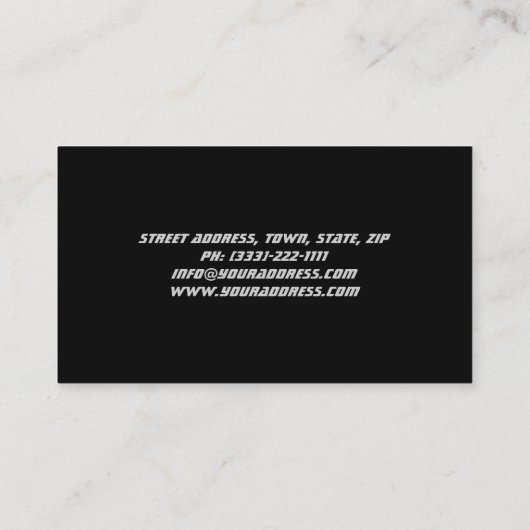 Pistool Shop grijs stenen Visitekaartje (Achterkant)