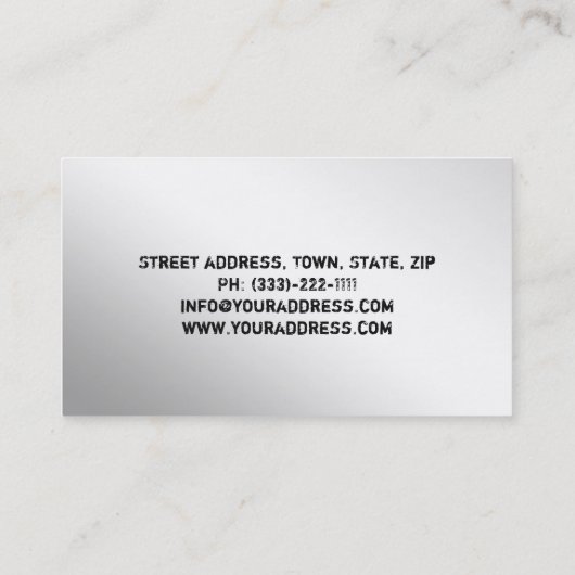 Pistool Shop Metalen Achtergrond Visitekaartje (Achterkant)