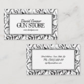 Pistool Shop Vuurwapenpatroon Eenvoudige Wit Grijz Visitekaartje (Voorkant / Achterkant)