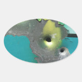 Pistool Shots Ovale Sticker (Voorkant)