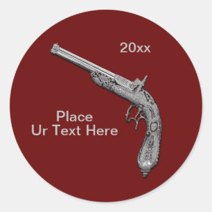 Pistool Show Aangepast rood Ronde Sticker