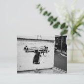 pistool stencil graffiti art briefkaart (Staand voorkant)
