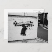 pistool stencil graffiti art briefkaart (Voorkant / Achterkant)