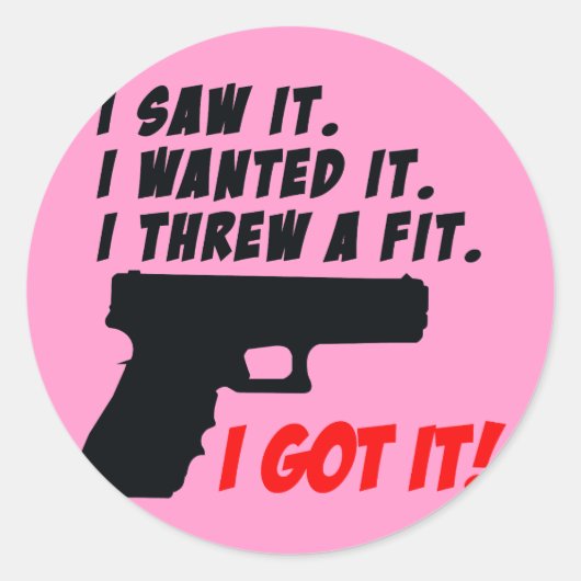 Pistool Tantrum Ronde Sticker (Voorkant)